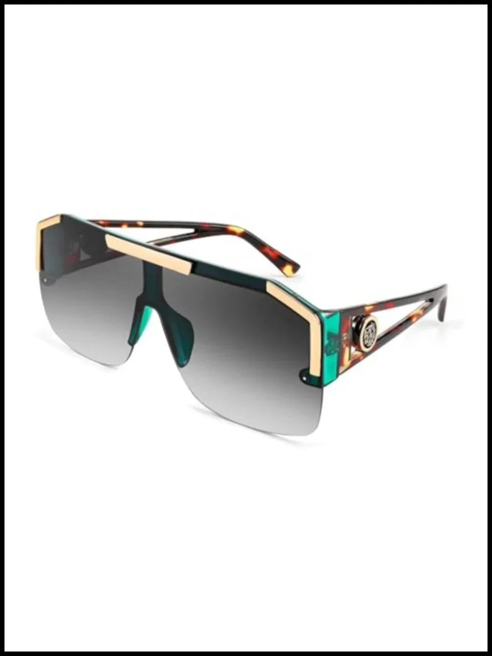 Square Oversized Shield Sunglasses Flat Top One Piece Lens UV400 Protection
